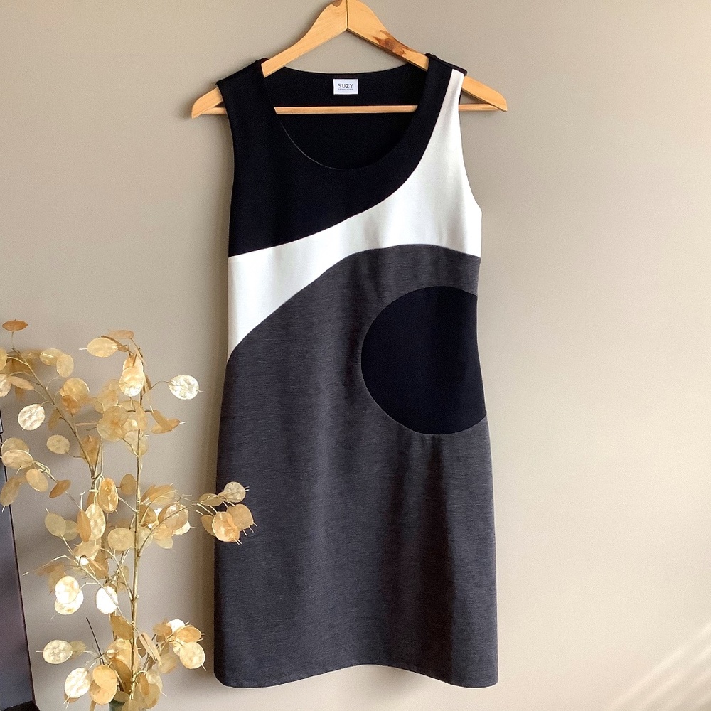 Colour Block Sleeveless Knit Dress